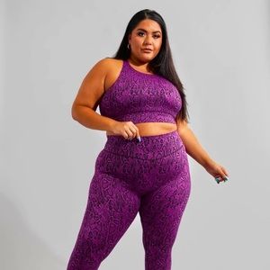 BuffBunny Purple Snakeskin Jacquard Leggings XXL